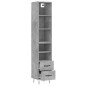 vidaXL Highboard Betongrau 34,5x34x180 cm Holzwerkstoff vidaXL Highboard Betongrau 34,5x34x180 cm Holzwerkstoff