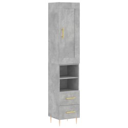 vidaXL Highboard Betongrau 34,5x34x180 cm Holzwerkstoff