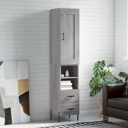 vidaXL Highboard Grau Sonoma 34,5x34x180 cm Holzwerkstoff