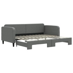 vidaXL Tagesbett Ausziehbar Dunkelgrau 90x200 cm Stoff