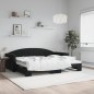 vidaXL Tagesbett Ausziehbar Schwarz 90x200 cm Samt vidaXL Tagesbett Ausziehbar Schwarz 90x200 cm Samt