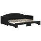 vidaXL Tagesbett Ausziehbar Schwarz 90x200 cm Samt vidaXL Tagesbett Ausziehbar Schwarz 90x200 cm Samt