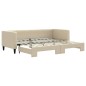 vidaXL Tagesbett Ausziehbar Creme 80x200 cm Stoff vidaXL Tagesbett Ausziehbar Creme 80x200 cm Stoff