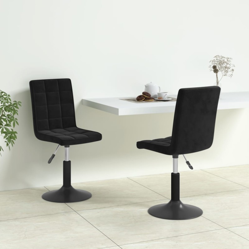 Esszimmerstühle 2 Stk. Drehbar Schwarz Samt Esszimmerstühle 2 Stk. Drehbar Schwarz Samt