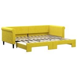 vidaXL Tagesbett Ausziehbar Gelb 90x200 cm Samt