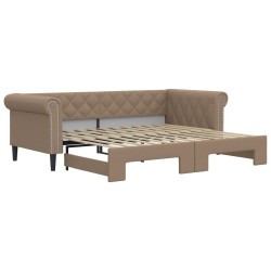 vidaXL Tagesbett Ausziehbar Cappuccino 90x200 cm Kunstleder