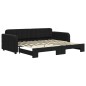 vidaXL Tagesbett Ausziehbar Schwarz 90x200 cm Samt vidaXL Tagesbett Ausziehbar Schwarz 90x200 cm Samt