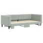 vidaXL Tagesbett Ausziehbar Hellgrau 90x200 cm Samt vidaXL Tagesbett Ausziehbar Hellgrau 90x200 cm Samt