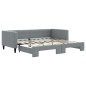 vidaXL Tagesbett Ausziehbar Hellgrau 90x190 cm Stoff vidaXL Tagesbett Ausziehbar Hellgrau 90x190 cm Stoff