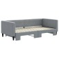 vidaXL Tagesbett Ausziehbar Hellgrau 90x190 cm Stoff vidaXL Tagesbett Ausziehbar Hellgrau 90x190 cm Stoff
