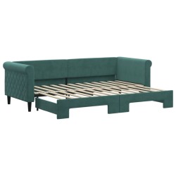 vidaXL Tagesbett Ausziehbar Dunkelgrün 80x200 cm Samt