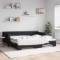 vidaXL Tagesbett Ausziehbar Schwarz 90x200 cm Stoff vidaXL Tagesbett Ausziehbar Schwarz 90x200 cm Stoff