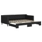 vidaXL Tagesbett Ausziehbar Schwarz 90x200 cm Stoff vidaXL Tagesbett Ausziehbar Schwarz 90x200 cm Stoff