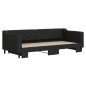 vidaXL Tagesbett Ausziehbar Schwarz 90x200 cm Stoff vidaXL Tagesbett Ausziehbar Schwarz 90x200 cm Stoff