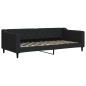 vidaXL Tagesbett Ausziehbar Schwarz 90x200 cm Stoff vidaXL Tagesbett Ausziehbar Schwarz 90x200 cm Stoff
