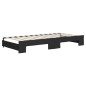 vidaXL Tagesbett Ausziehbar Schwarz 90x200 cm Stoff vidaXL Tagesbett Ausziehbar Schwarz 90x200 cm Stoff