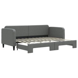vidaXL Tagesbett Ausziehbar Dunkelgrau 80x200 cm Stoff