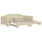 vidaXL Tagesbett Ausziehbar Creme 100x200 cm Stoff vidaXL Tagesbett Ausziehbar Creme 100x200 cm Stoff