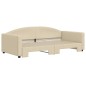 vidaXL Tagesbett Ausziehbar Creme 100x200 cm Stoff vidaXL Tagesbett Ausziehbar Creme 100x200 cm Stoff