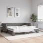 vidaXL Tagesbett Ausziehbar Dunkelgrau 100x200 cm Stoff vidaXL Tagesbett Ausziehbar Dunkelgrau 100x200 cm Stoff