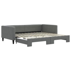 vidaXL Tagesbett Ausziehbar Dunkelgrau 100x200 cm Stoff