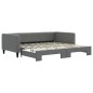 vidaXL Tagesbett Ausziehbar Dunkelgrau 100x200 cm Stoff vidaXL Tagesbett Ausziehbar Dunkelgrau 100x200 cm Stoff