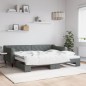 vidaXL Tagesbett Ausziehbar Dunkelgrau 90x200 cm Stoff vidaXL Tagesbett Ausziehbar Dunkelgrau 90x200 cm Stoff