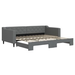 vidaXL Tagesbett Ausziehbar Dunkelgrau 90x200 cm Stoff
