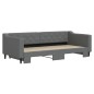vidaXL Tagesbett Ausziehbar Dunkelgrau 90x200 cm Stoff vidaXL Tagesbett Ausziehbar Dunkelgrau 90x200 cm Stoff