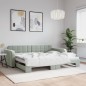 vidaXL Tagesbett Ausziehbar Hellgrau 90x190 cm Samt vidaXL Tagesbett Ausziehbar Hellgrau 90x190 cm Samt