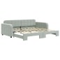 vidaXL Tagesbett Ausziehbar Hellgrau 90x190 cm Samt vidaXL Tagesbett Ausziehbar Hellgrau 90x190 cm Samt