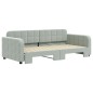 vidaXL Tagesbett Ausziehbar Hellgrau 90x190 cm Samt vidaXL Tagesbett Ausziehbar Hellgrau 90x190 cm Samt