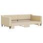 vidaXL Tagesbett Ausziehbar Creme 100x200 cm Stoff vidaXL Tagesbett Ausziehbar Creme 100x200 cm Stoff