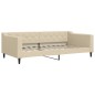 vidaXL Tagesbett Ausziehbar Creme 100x200 cm Stoff vidaXL Tagesbett Ausziehbar Creme 100x200 cm Stoff