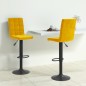 Barhocker 2 Stk. Senfgelb Samt Barhocker 2 Stk. Senfgelb Samt