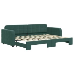 vidaXL Tagesbett Ausziehbar Dunkelgrün 80x200 cm Samt