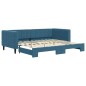 vidaXL Tagesbett Ausziehbar Blau 90x200 cm Samt vidaXL Tagesbett Ausziehbar Blau 90x200 cm Samt