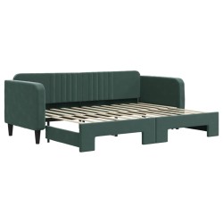 vidaXL Tagesbett Ausziehbar Dunkelgrün 80x200 cm Samt