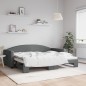 vidaXL Tagesbett Ausziehbar Dunkelgrau 90x200 cm Stoff vidaXL Tagesbett Ausziehbar Dunkelgrau 90x200 cm Stoff