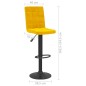 Barhocker 2 Stk. Senfgelb Samt Barhocker 2 Stk. Senfgelb Samt