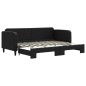 vidaXL Tagesbett Ausziehbar Schwarz 80x200 cm Stoff vidaXL Tagesbett Ausziehbar Schwarz 80x200 cm Stoff