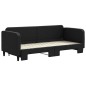 vidaXL Tagesbett Ausziehbar Schwarz 80x200 cm Stoff vidaXL Tagesbett Ausziehbar Schwarz 80x200 cm Stoff