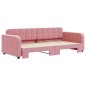 vidaXL Tagesbett Ausziehbar Rosa 90x200 cm Samt vidaXL Tagesbett Ausziehbar Rosa 90x200 cm Samt