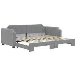 vidaXL Tagesbett Ausziehbar Hellgrau 80x200 cm Stoff