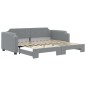 vidaXL Tagesbett Ausziehbar Hellgrau 80x200 cm Stoff vidaXL Tagesbett Ausziehbar Hellgrau 80x200 cm Stoff