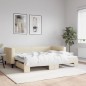 vidaXL Tagesbett Ausziehbar Creme 90x200 cm Stoff vidaXL Tagesbett Ausziehbar Creme 90x200 cm Stoff