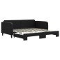 vidaXL Tagesbett Ausziehbar Schwarz 100x200 cm Stoff vidaXL Tagesbett Ausziehbar Schwarz 100x200 cm Stoff