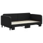 vidaXL Tagesbett Ausziehbar Schwarz 100x200 cm Stoff vidaXL Tagesbett Ausziehbar Schwarz 100x200 cm Stoff