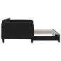 vidaXL Tagesbett Ausziehbar Schwarz 100x200 cm Stoff vidaXL Tagesbett Ausziehbar Schwarz 100x200 cm Stoff