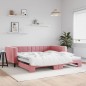 vidaXL Tagesbett Ausziehbar Rosa 100x200 cm Samt vidaXL Tagesbett Ausziehbar Rosa 100x200 cm Samt